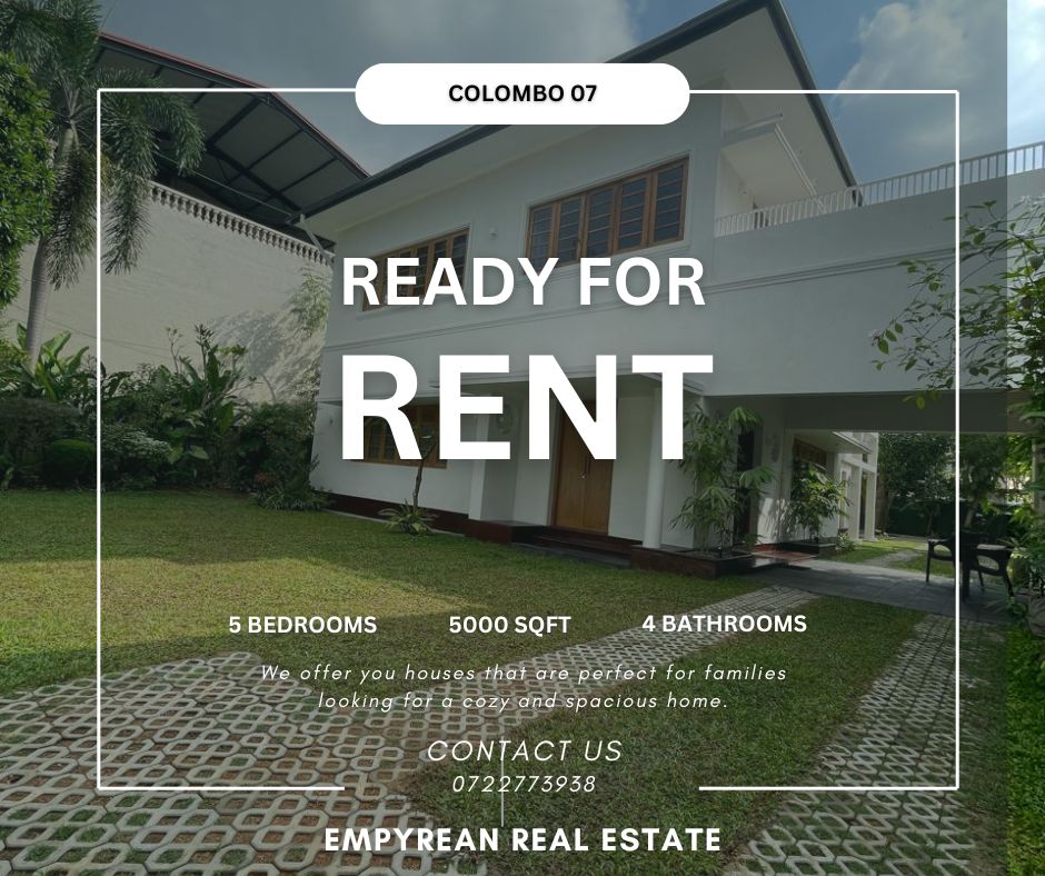 LUXURY COLONIAL HOUSE ON A LARGE 34 PERCH LAND FOR RENT